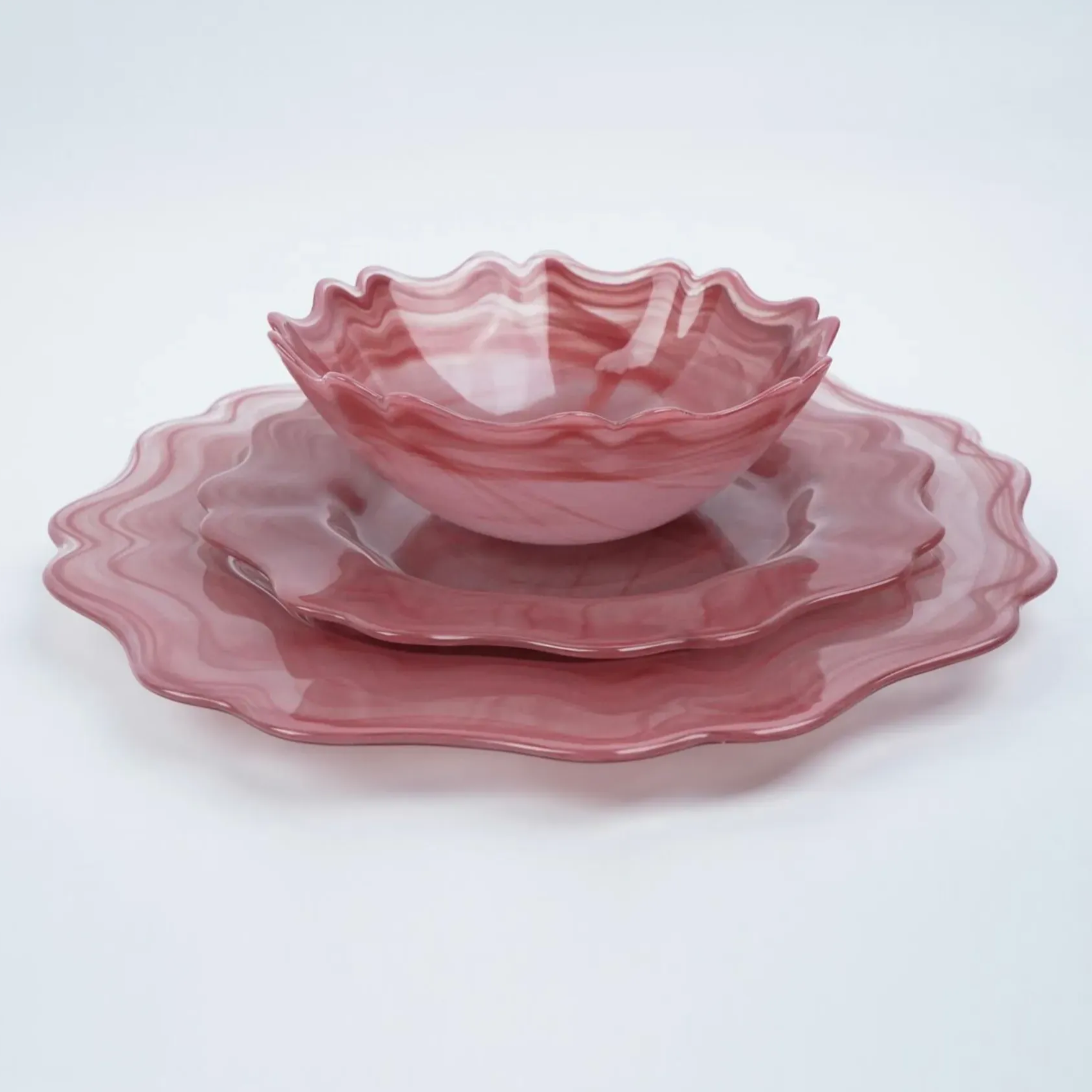 Monaco Alabaster Dinnerware Pack Of 4, Bordeaux
