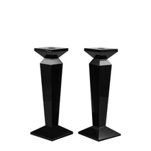 Load image into Gallery viewer, Pair of 11” Sleek Solid Crystal Candlesticks
