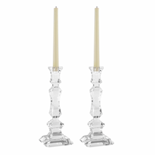 Load image into Gallery viewer, Pair of 12” Heirloom Crystal Candlesticks

