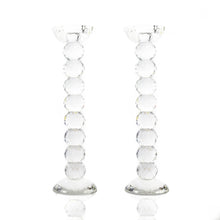 Load image into Gallery viewer, Pair of 12&quot; Crystal Ball Candlesticks
