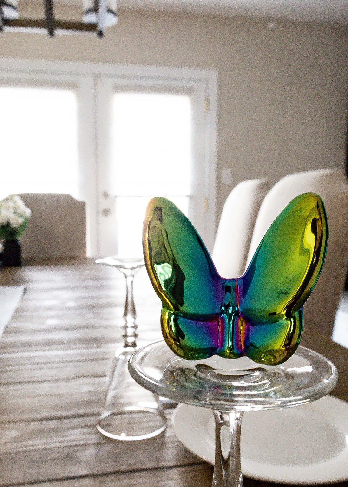 Le Mariposa Crystal Butterfly Figurine in Solid Iridescent