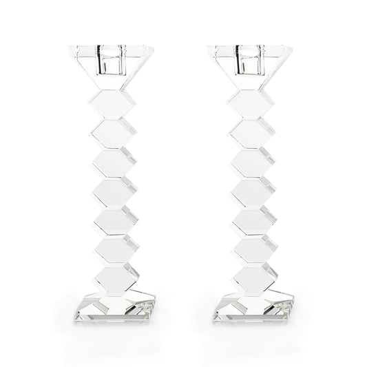 8.25" Zig Zag Crystal Candlesticks