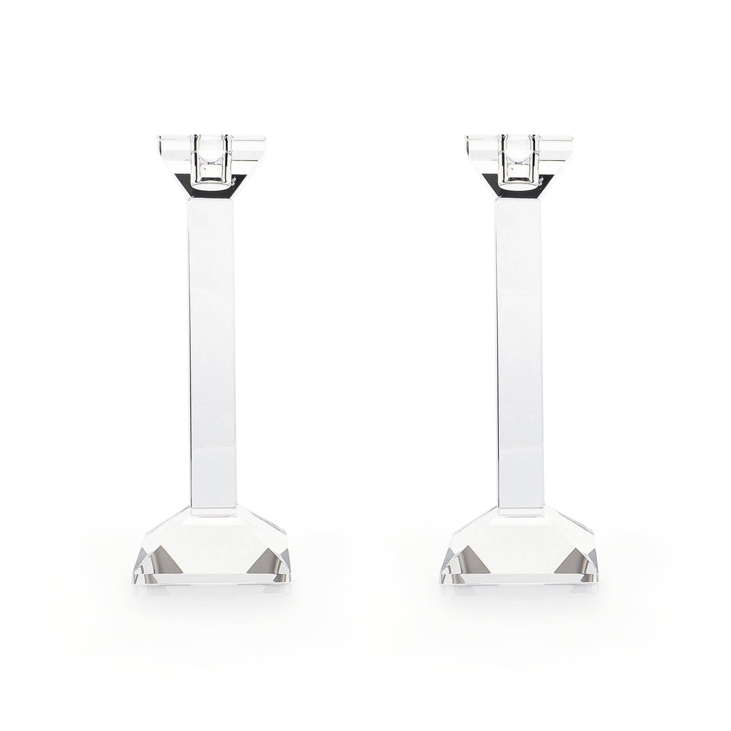 Pair of 9” Classy Crystal Candlesticks