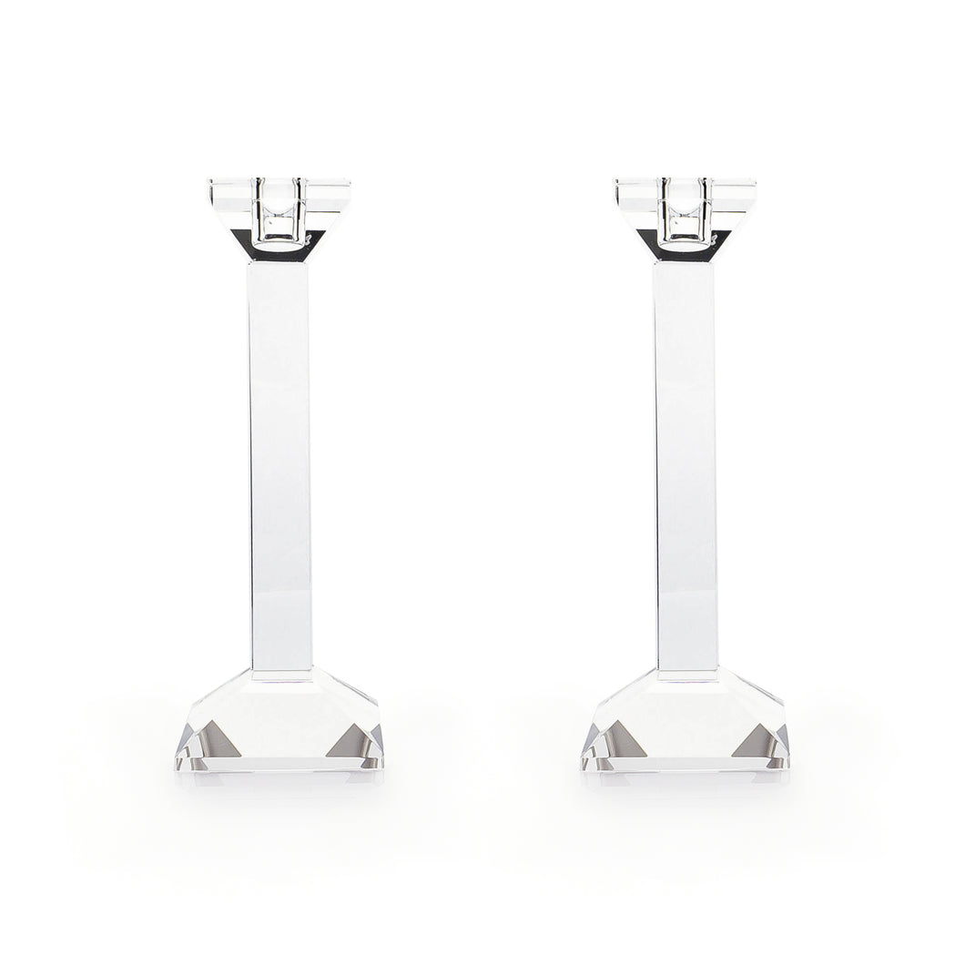Pair of 9” Classy Crystal Candlesticks