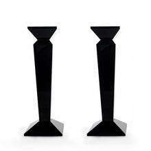 Load image into Gallery viewer, Pair of 11” Sleek Solid Crystal Candlesticks
