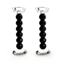 Load image into Gallery viewer, Pair of 10” Two Tone Crystal Ball Candlesticks
