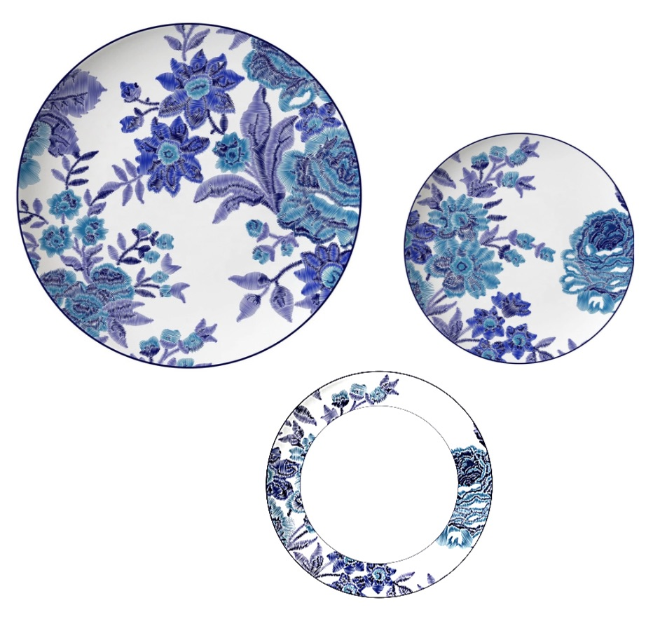 PRE ORDER Lavender Florals Bone China Dish Set Service for 4