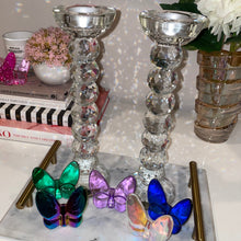 Load image into Gallery viewer, Pair of 12&quot; Crystal Ball Candlesticks
