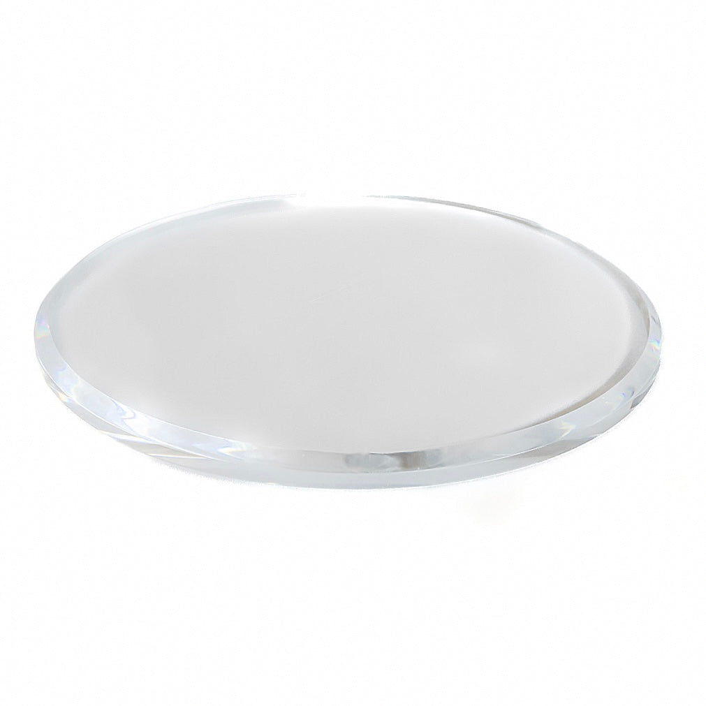 Modern Round Crystal Tray in Clear